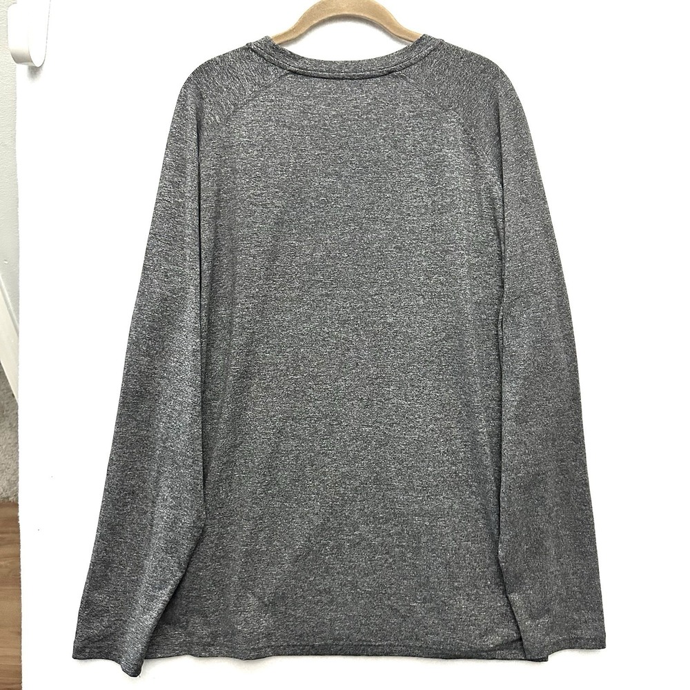 01.ALGO Mens Xl Performance Long Sleeve Shirt Gray SPF 40 Quick Dry Anti Odor - Picture 7 of 7